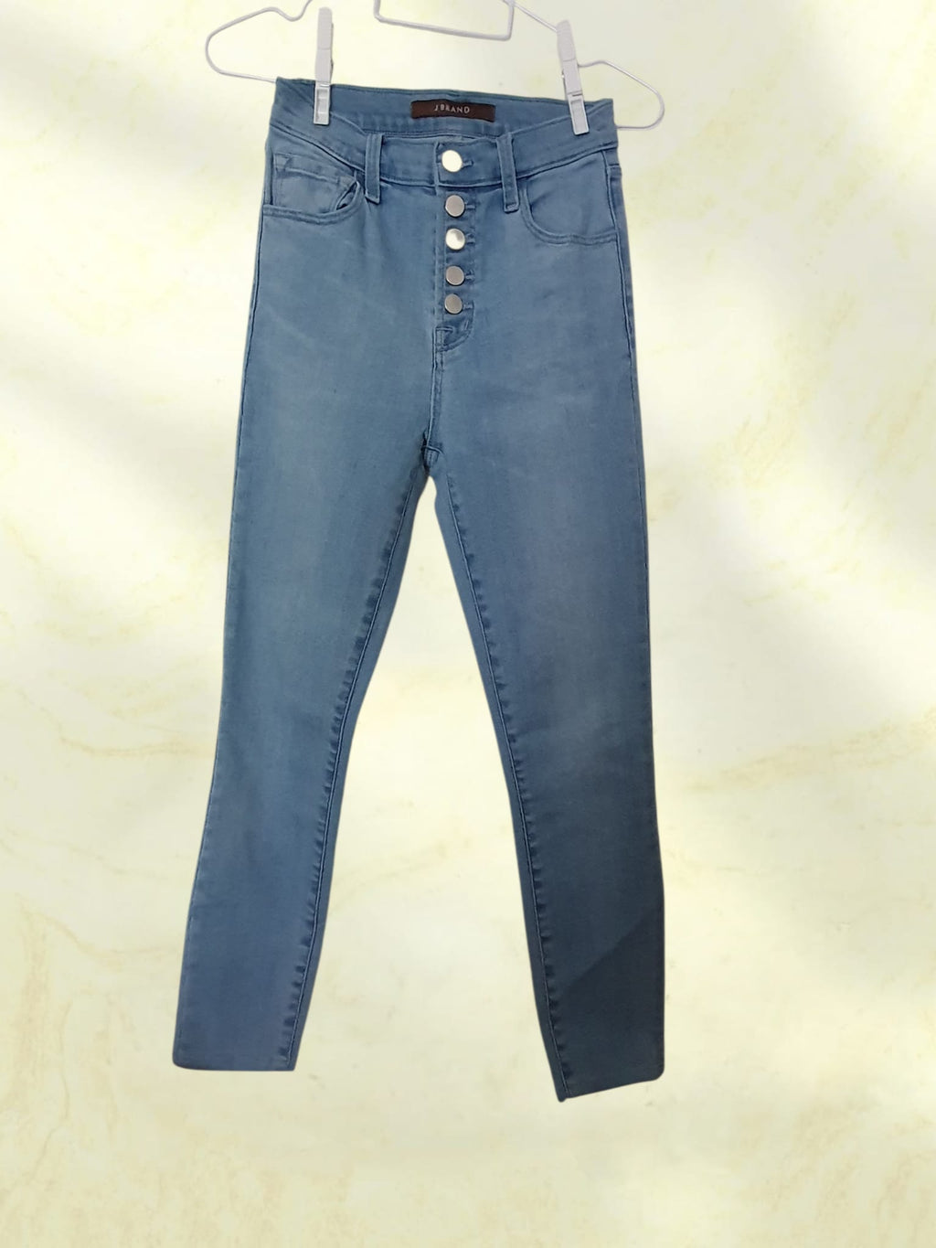 Jean Skinny J Brand Bleu Clair - Taille Haute & Boutons Apparents Taille 10 ans.