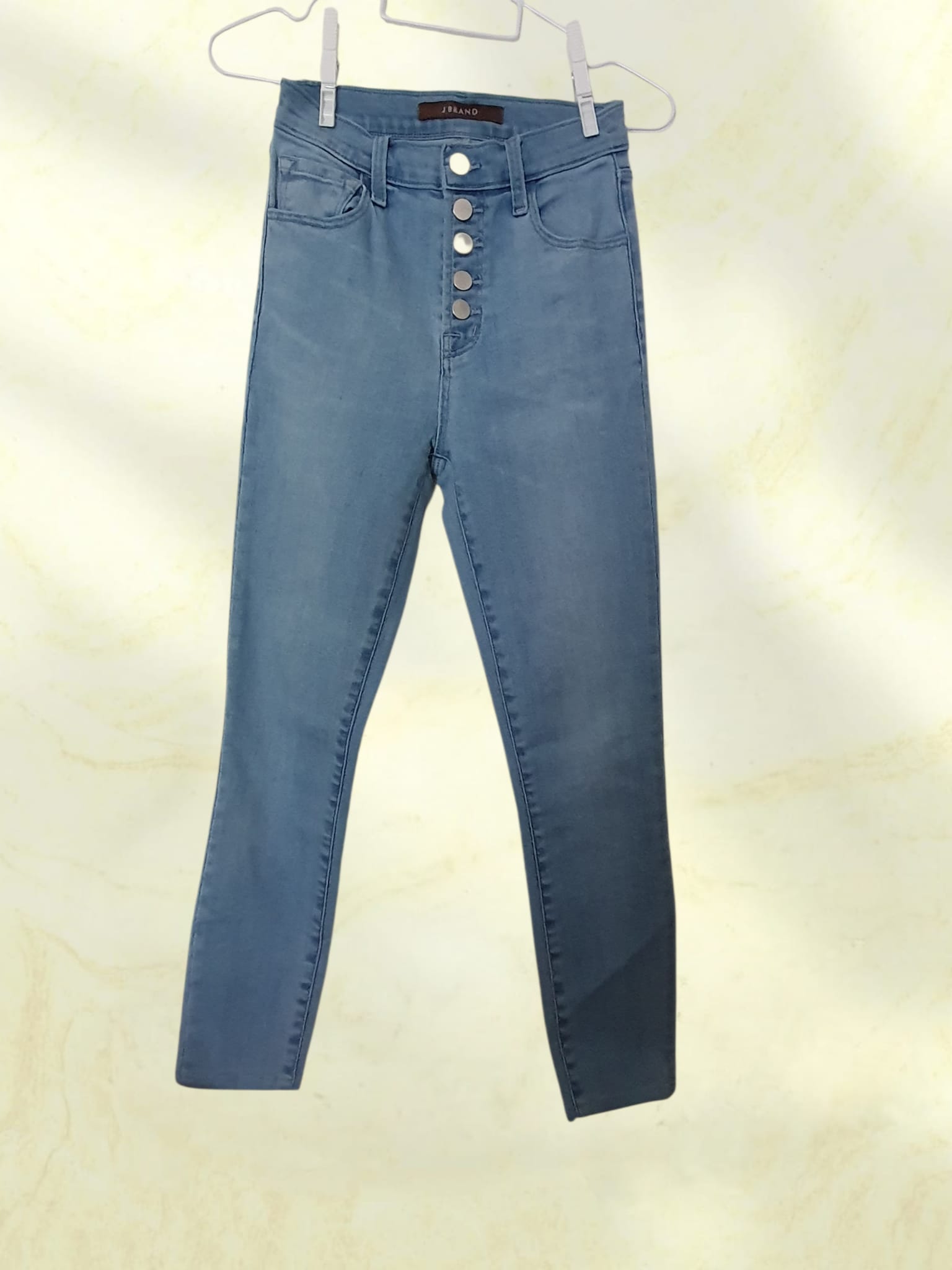 Jean Skinny J Brand Bleu Clair - Taille Haute & Boutons Apparents Taille 10 ans.