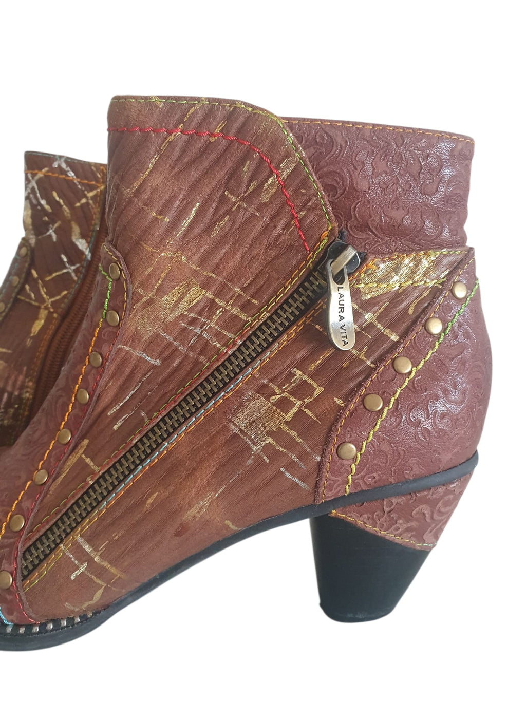 Bottines Laura Vita -Cuir Travaillé & Esprit Arty -Pointure 40