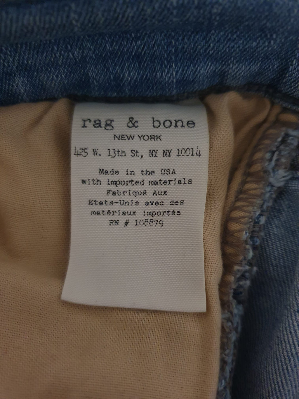 Jean Rag & Bone - Modèle Lena- Luxe Distressed Denim T40