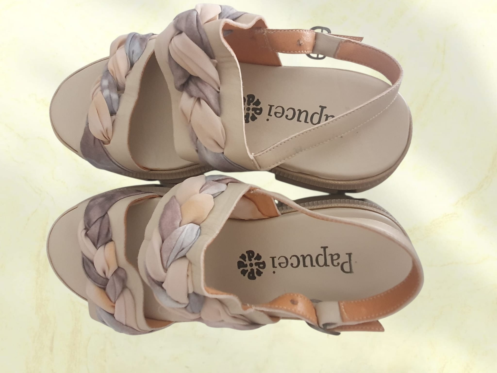 Sandales Plateformes Papucei en Cuir Tressé – Effet Tie-Dye (Taille 40/41)