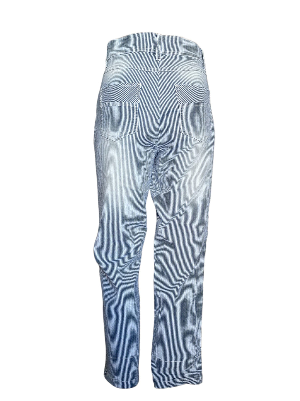 Pantalon 7/8ème Rayé Bleu et Blanc - Un Jour Ailleurs (Taille 40)