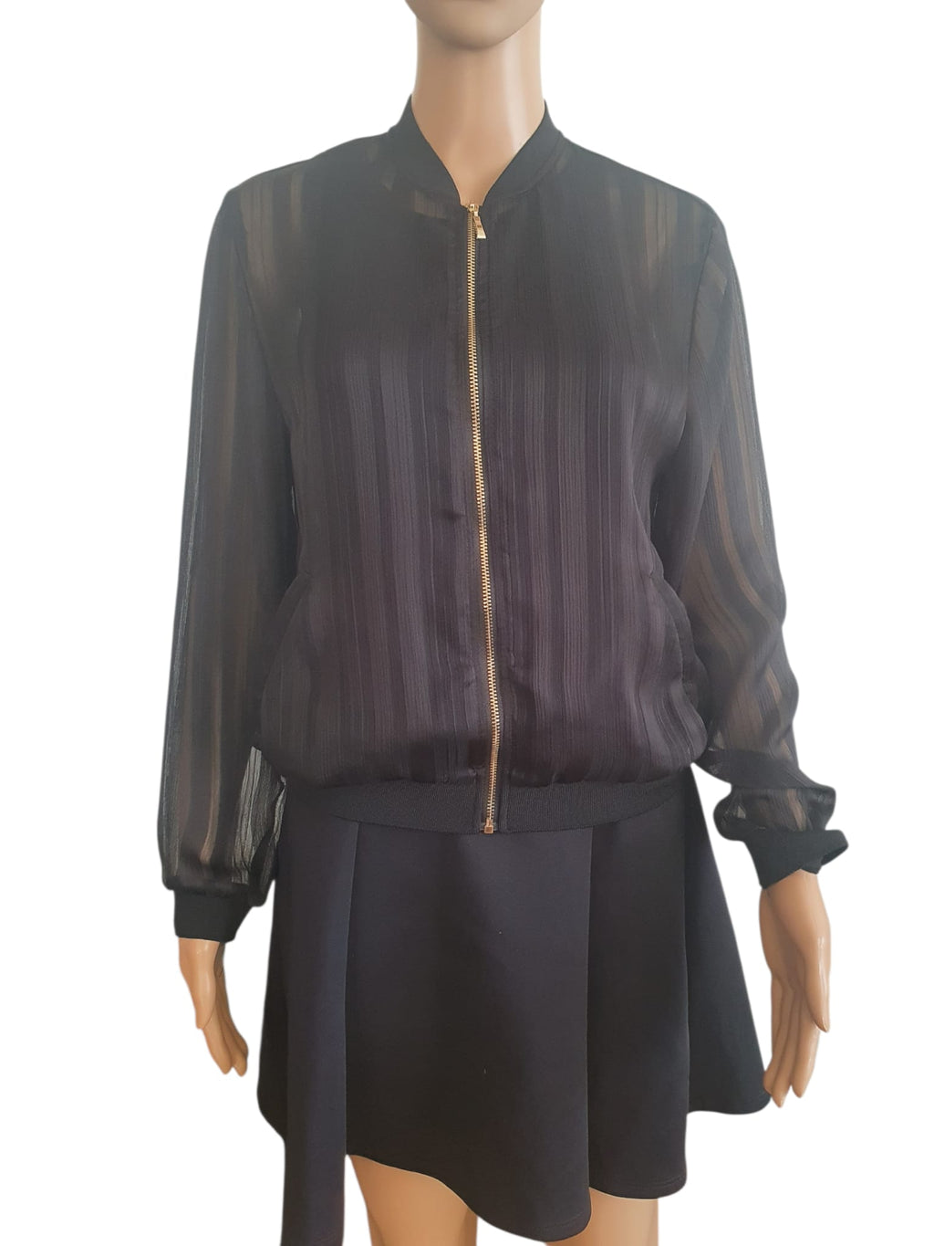 🖤 Veste Bomber Transparente Noire- Look Chic & Sexy- Taille 38 (M)