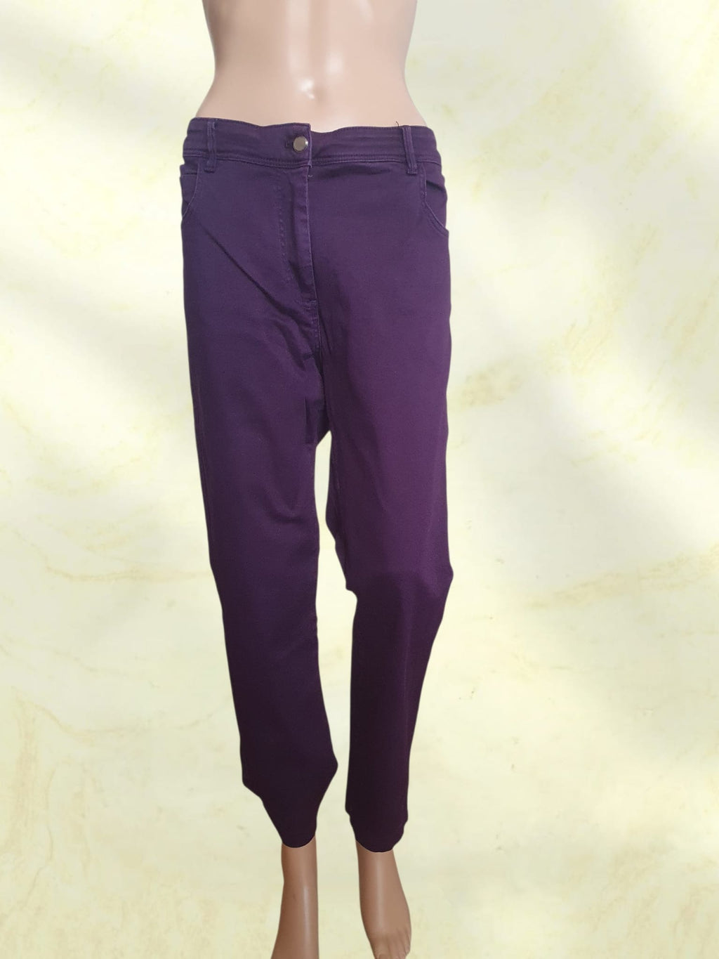 Jean Slim Violet Femme - Un Jour Ailleurs - Modèle Apollon Stretch T46