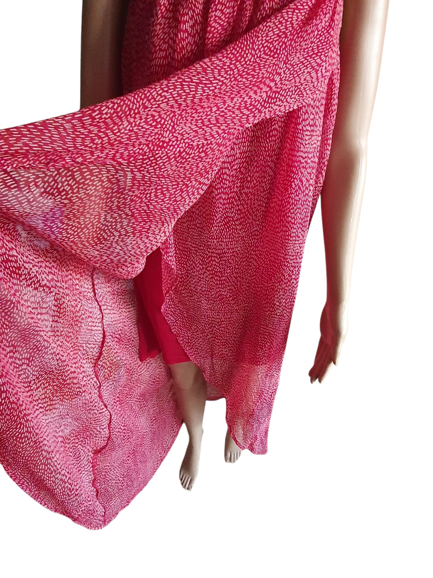 Robe longue/midi rose H&M- Coupe asymétrique- T36