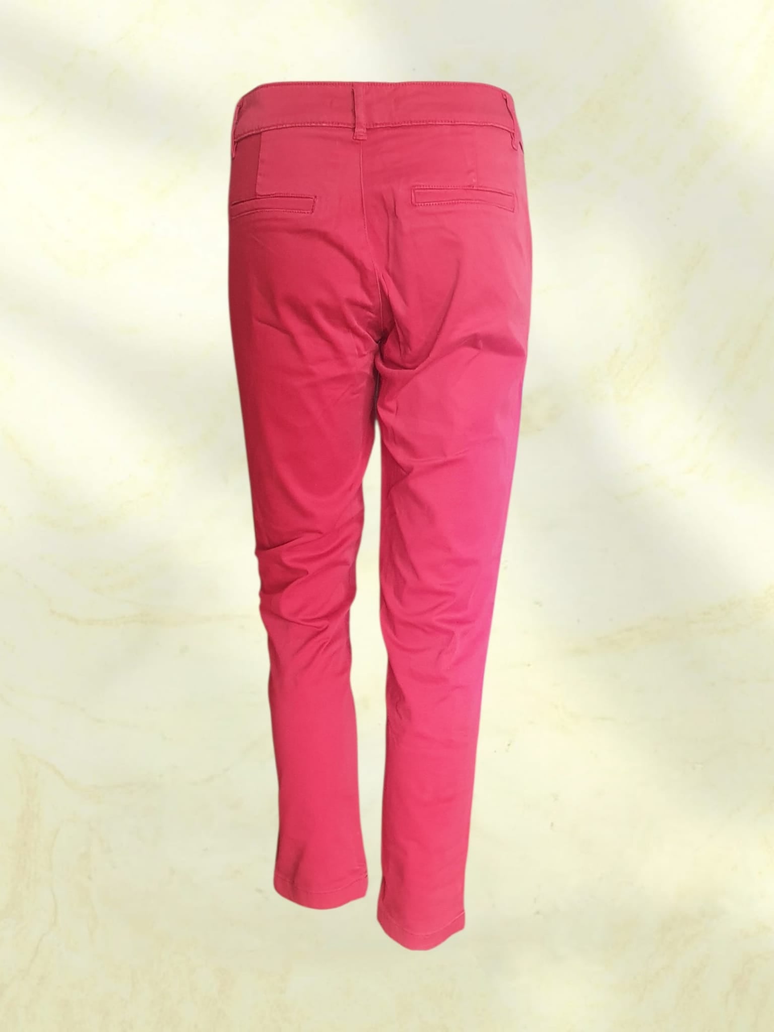 Pantalon Chino / Jeans Femme Rouge Vif - Le Phare de la Baleine (Taille 36)