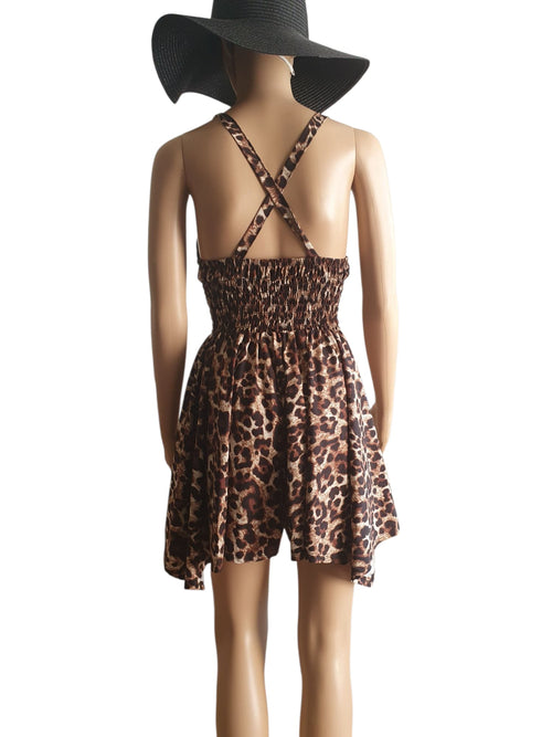 Combishort léopard,  taille 36