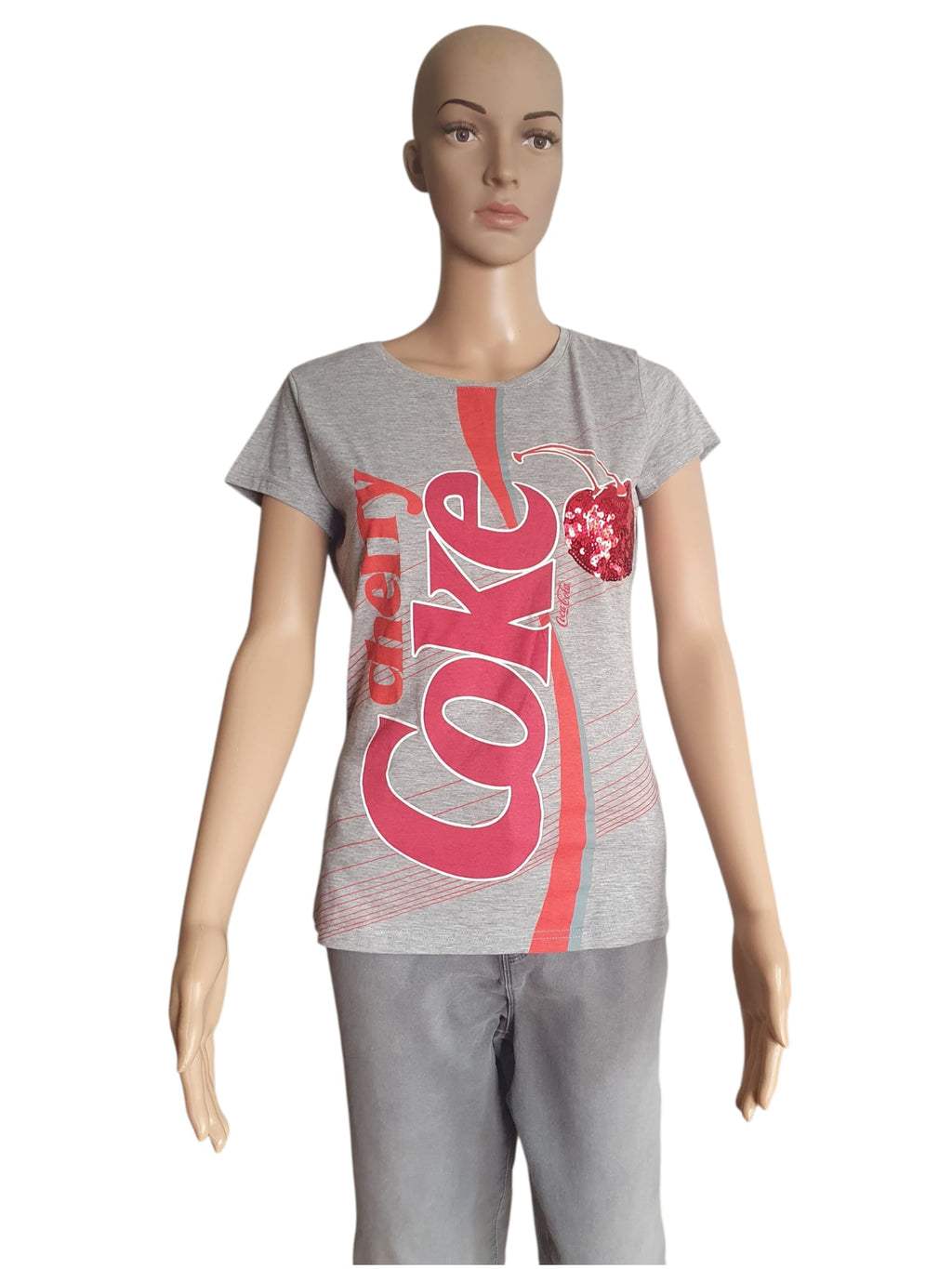 T-shirt Femme Coca-Cola Cherry Vintage 2011 – Détails Sequins & Look Rétro T36
