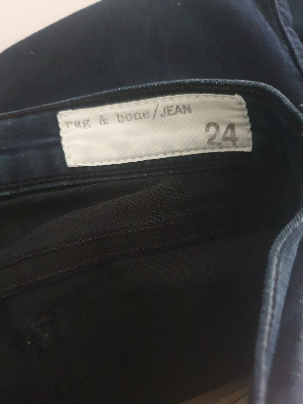 Jean Skinny Biker Rag & Bone - Modèle "Midnight" à Zips Métalliques  T34