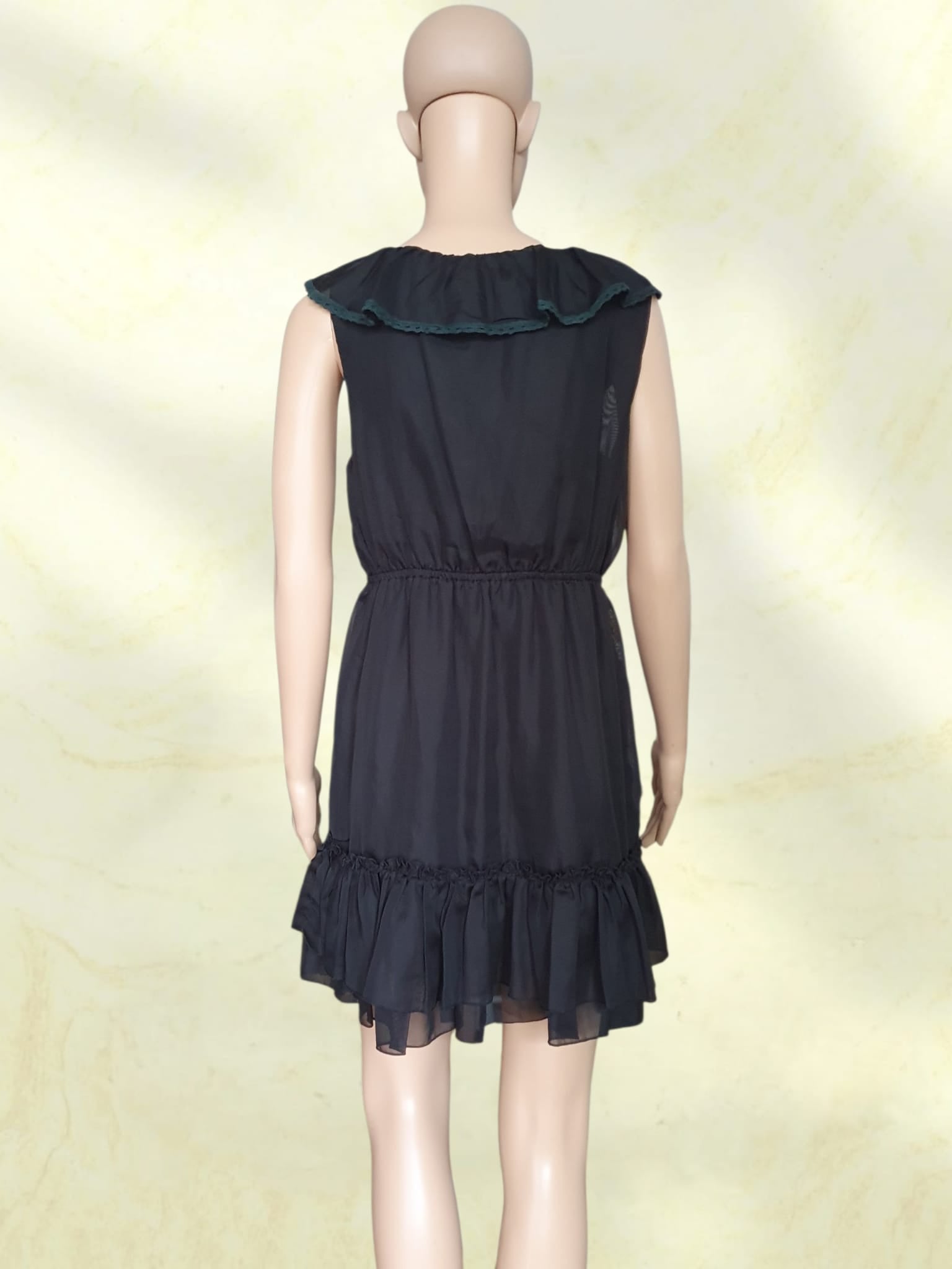 Robe Courte Noire à Volants Allyson – Style Romantique & Bohème Chic – Taille S/M