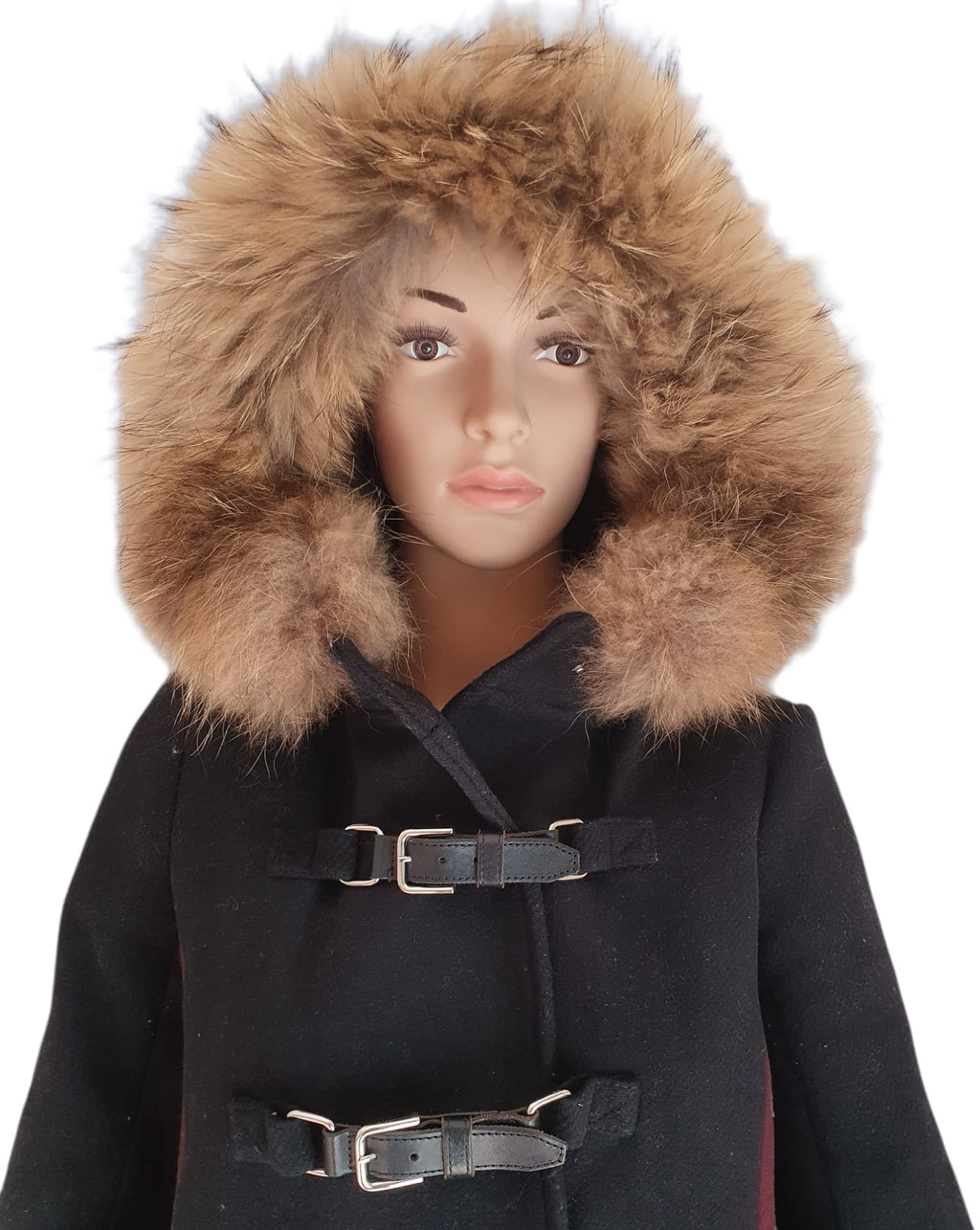 Duffle-Coat Maje "Ganxia"- Laine et Fourrure- Taille 36