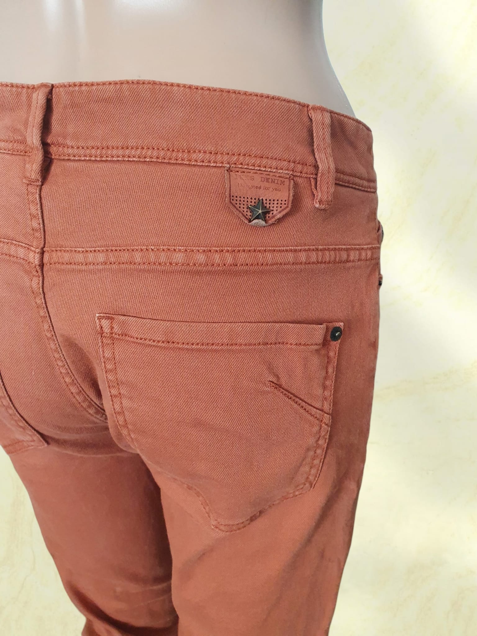 Jean Slim Femme IKKS Denim - Terracotta / Marron Rouille - Taille 36 (27 US)